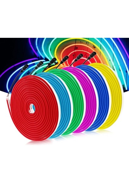 12 Volt Neon LED Hortum Yeşil Renk (5 METRE)