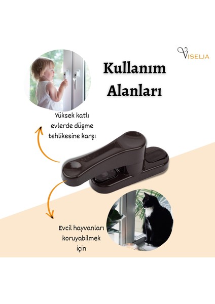 Koyu Kahverengi Pencere Emniyet Kilidi 2 Adet Çocuk Hırsız Kilidi Çekmeli Metal Kilit indirimleri