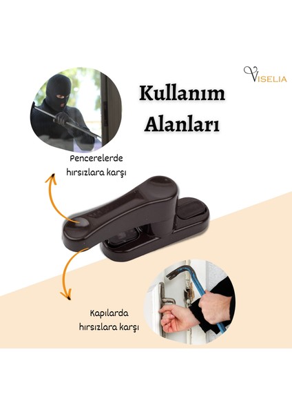 Koyu Kahverengi Pencere Emniyet Kilidi 6 Adet Çocuk Hırsız Kilidi Çekmeli Metal Kilit fırsatları