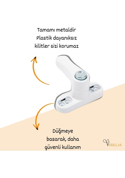 Pvc Emniyet Kilidi Pimapen Kilidi Düğmeli Metal Kilit 2 Adet