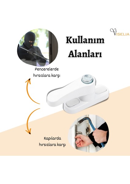 Pencere Emniyet Kilidi Güvenlik Düğmeli Metal Kilit 5 Adet