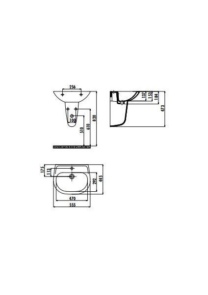Sedef 45 x 55 cm Duvara Monte Lavabo SD055