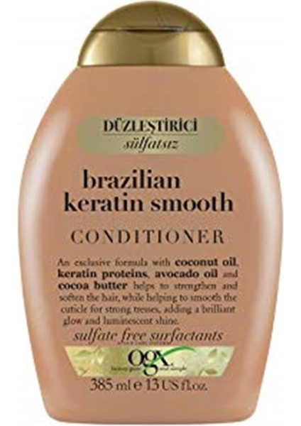 Düzleştirici Brazilian Keratin Smooth Bakım Kremi, 385 ml Saç Kremi