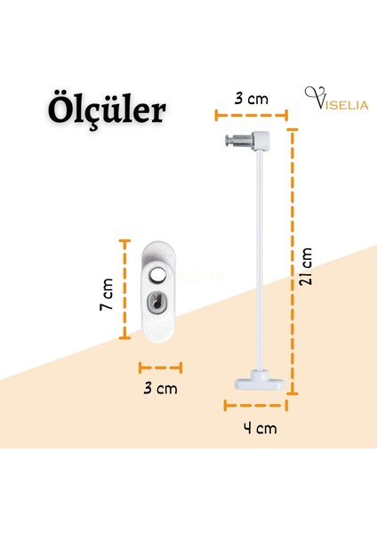 Pencere Emniyet Kilidi Çocuk Kilidi Halatlı Pvc 10 Adet