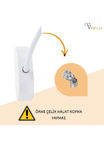 Pencere Emniyet Kilidi Çocuk Kilidi Halatlı Pvc 10 Adet