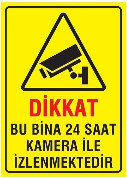 Bu Alan Kamera ile Izlenmektedir Uyarı Levhası 25X35 cm