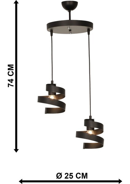 Yargı 2’li Tepsili Avize Siyah indirimleri