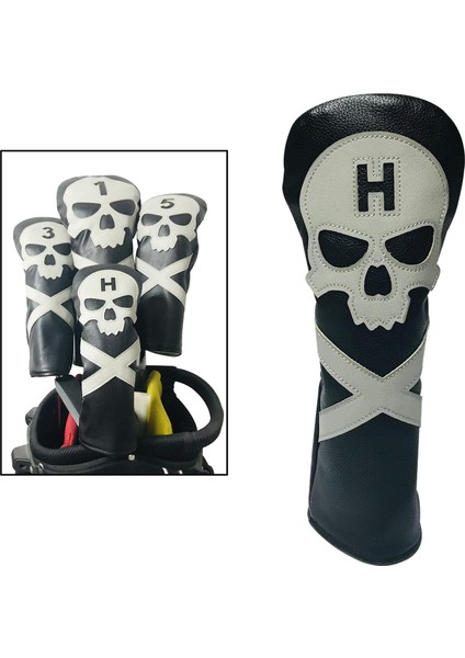 Pu Deri Golf Kafası Kapak Fairway Hybrid Sürücü Kulübü Headcover Guard Sleeve Ut (Yurt Dışından)