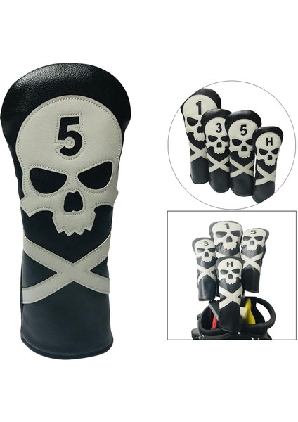 Pu Deri Golf Kafa Kapak Fairway Hibrid Sürücü Kulübü Headcover Guard Sleeve No.5 (Yurt Dışından)