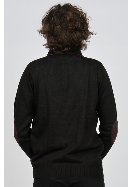 Erkek Desenli Dirsek Detaylı Polo Yaka Kazak 1577423 Kırmızı indirimleri