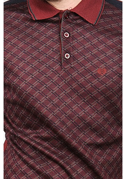 Erkek Desenli Dirsek Detaylı Polo Yaka Kazak 1577423 Bordo fırsatları