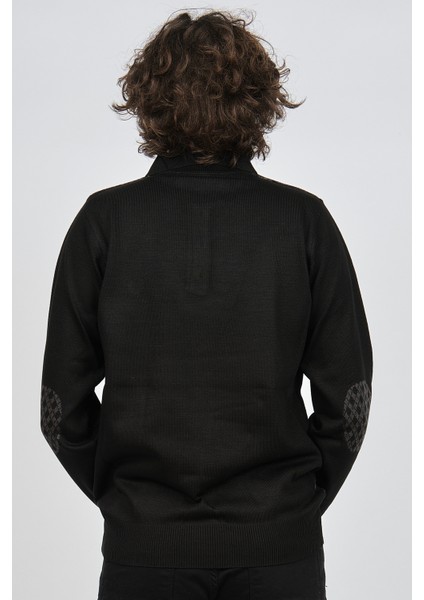 Erkek Dirsek Detaylı Polo Yaka Kazak 1577427 Siyah indirimleri