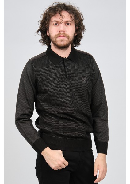 Erkek Polo Yaka Kazak 1577412 Siyah
