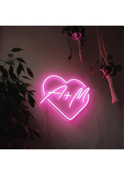 A ve M Harf Neon LED