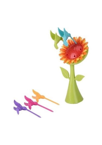 Plastik Meyve Çatal Ayçiçeği 5 Kuşlar Çatal Set