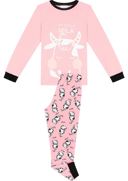 Pembe Kız Çocuk Milk 2li Pijama Takımı