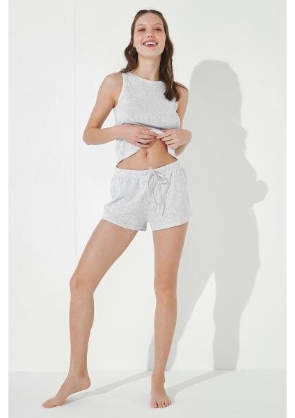 Açık Gri Melanj BU4U Logo Pointel Atlet fırsatları