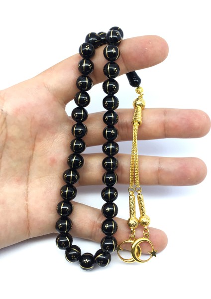 Karpuz ve Nokta Işlemeli Oltu Taşı Tesbih modelleri