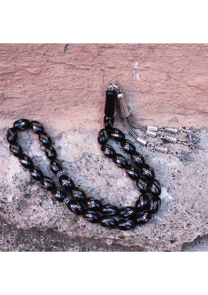 Gümüş Zikzak Işleme Gürcistan Oltusu Tesbih modelleri