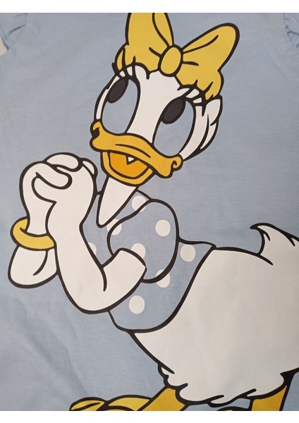 Disney Daisy Duck %100 Pamuk Fırfırlı Mavi Romper / Tulum