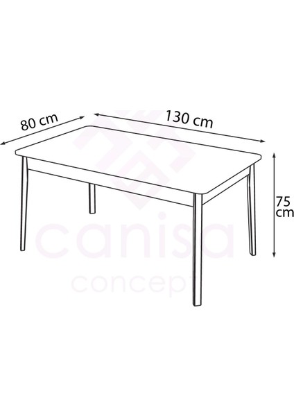 Canisa Concept Ada Serisi ,  80X130 Sabit Mutfak Masası , Yemek Masası