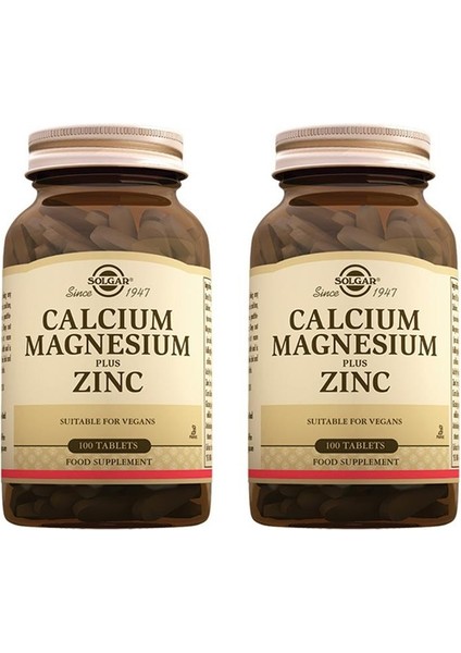 Calcium Magnesium Plus Zinc 100 Tablet 2 Adet