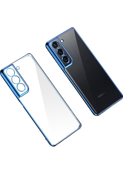 Galaxy S21 5g Için Şeffaf Galvanik Pc Telefon Kılıfı - Mavi (Yurt Dışından) modelleri