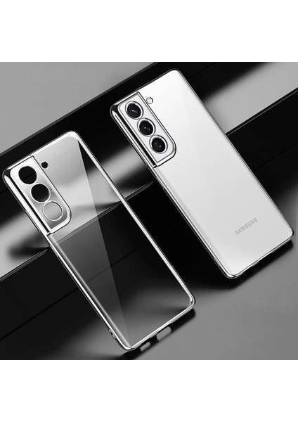 Galaxy S21 5g Için Şeffaf Galvanik Pc Telefon Kılıfı - Gümüş (Yurt Dışından)