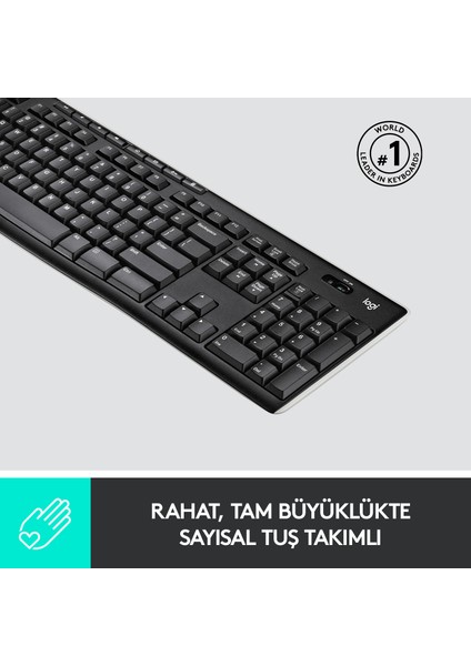 K270 Tam Boyutlu Kablosuz Türkçe Klavye - Siyah