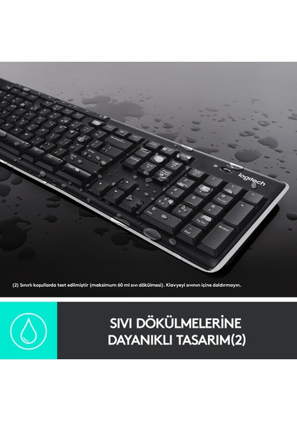 K270 Tam Boyutlu Kablosuz Türkçe Klavye - Siyah