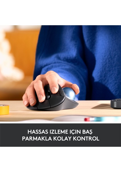 ERGO M575 Kablosuz İztopu Özellikli Konforlu Ergonomik Mouse - Siyah