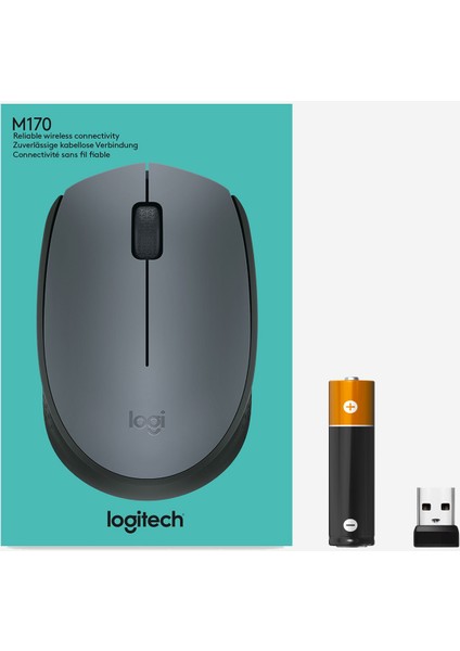 M170 USB Alıcılı Kablosuz Kompakt Mouse - Gri