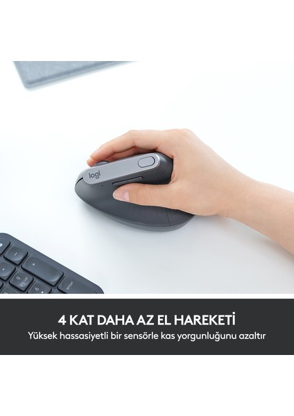 MX Vertical Gelişmiş Ergonomik Dikey Mouse - Siyah