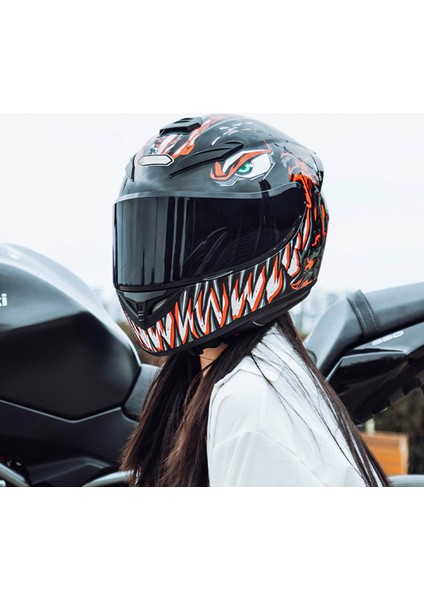 Yetişkin Unisex Motosiklet Kaskı - Mavi (Yurt Dışından)