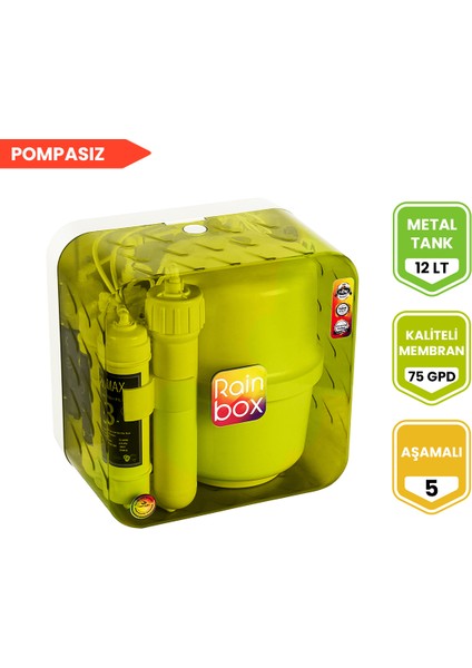 Sarı 5 Aşamalı Pompasız Su Arıtma Cihazı