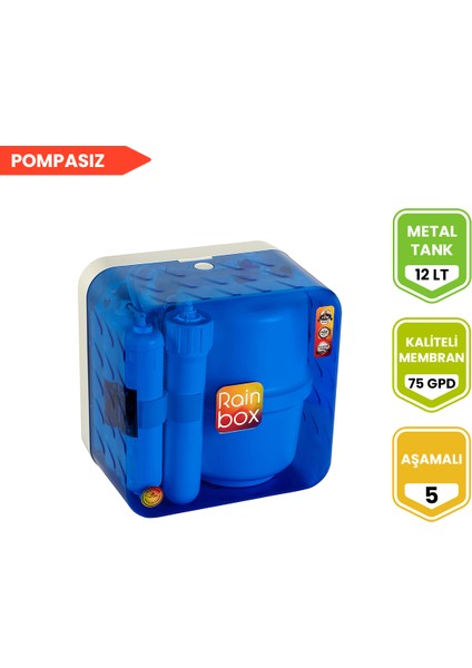 Mavi 5 Aşamalı Pompasız Su Arıtma Cihazı