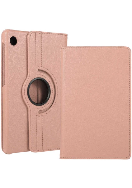 Case 4U Lenovo M10 TB-X306F Kılıf Uyku Modlu 360 Derece Dönebilen Standlı Tablet Kılıfı Rose Gold