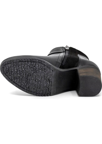 Kadın Cilt Deri Kalın Topuk Kısa Bot indirimleri