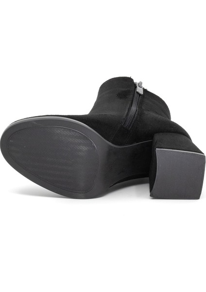 Kadın Süet Kalın Topuk Kısa Bot-Bootie indirimleri