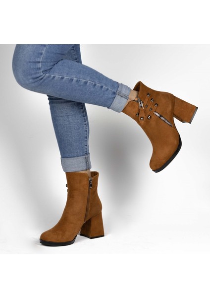 Kadın Süet Kalın Topuk Kısa Bot-Bootie fiyatları