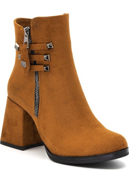 Kadın Süet Kalın Topuk Kısa Bot-Bootie modelleri
