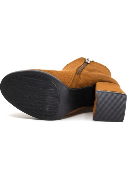 Kadın Süet Kalın Topuk Kısa Bot-Bootie indirimleri