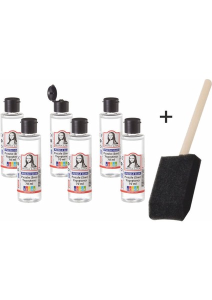 6 x 70 ml Puzzle Yapıştırıcı Seti + Dağıtıcı Sünger