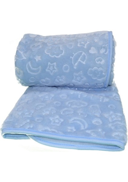 Embos Peluş Bebek Battaniyesi Mavi
