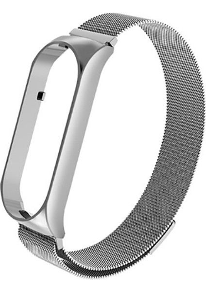 Xiaomi Mi Band 5 Kordon Milano Loop Metal Kordon Gümüş