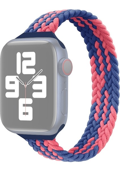 Apple Watch Uyumlu 7 45MM / 6 & Se & 5 & 4 44MM / 3 & 2 & 1 42MM Için Kayış Z Desen-Mavi Pembe