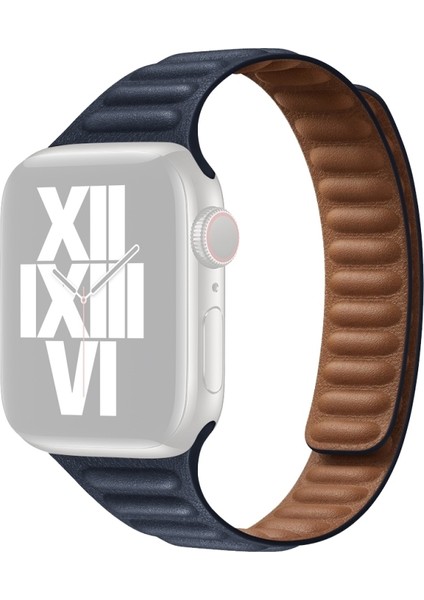 Apple Watch Uyumlu 7 45MM / 6 & Se & 5 & 4 44MM / 3 & 2 & 1 42MM Için Kayış Koyu Mavi