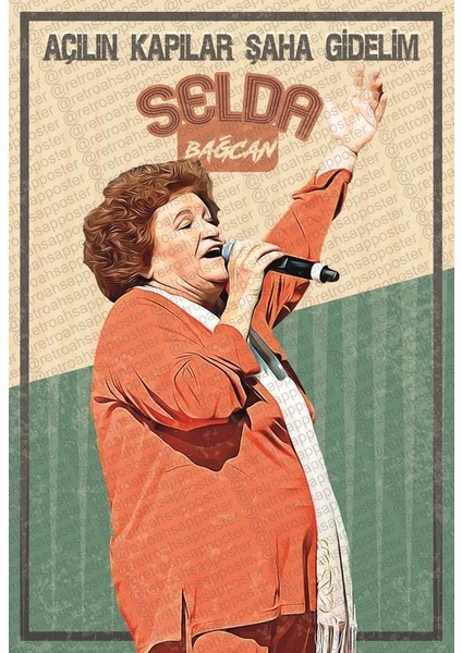 Selda Bağcan Retro Vintage Mdf Poster