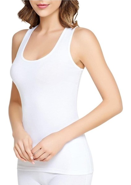 Kadın Beyaz 3'lü Paket Geniş Askılı Likralı Çıtçıtlı Body Zıbın