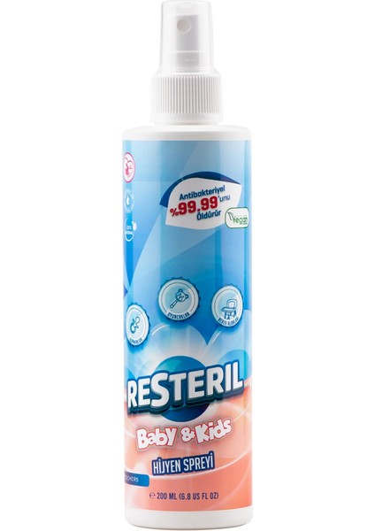 Resteril Hijyen Spreyi Baby&Kids 200ml Bebek Yenidoğan Dezenfektan Sprey Biberon Emzik Temizleyici